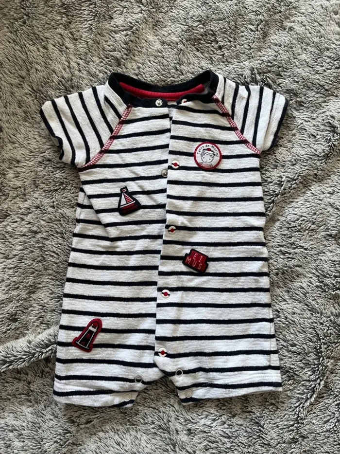 Combinaison combishort bebe terre de marins 3 mois
