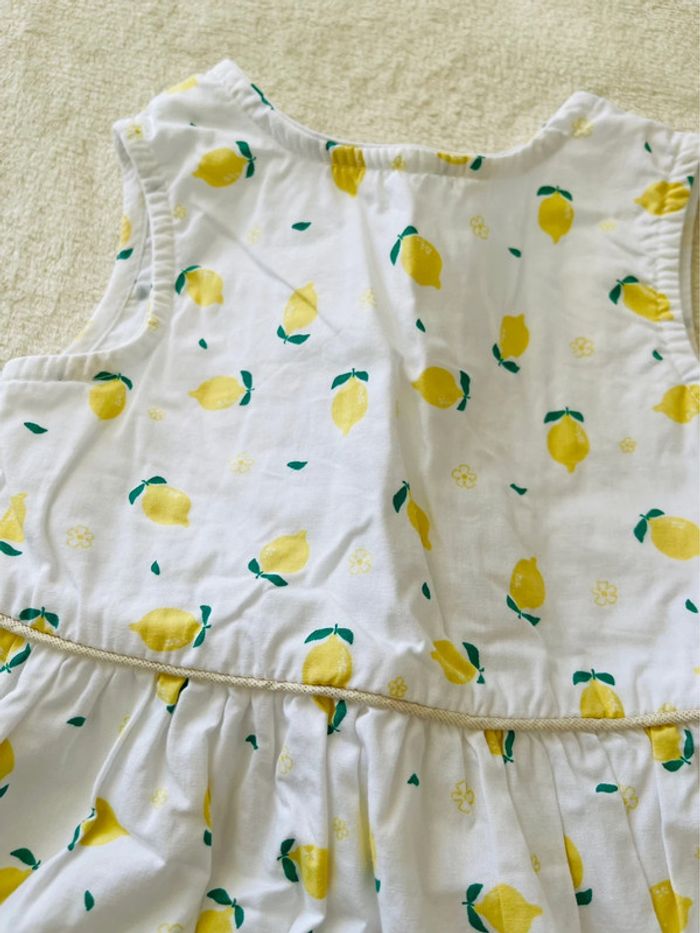 Robe blanche avec citron jaune 12 mois 78-83cm Inextenso - photo numéro 4