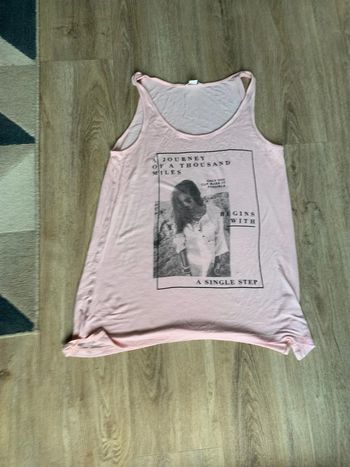 T shirt debardeur Amisu couleur rose taille S pour femme très bon état