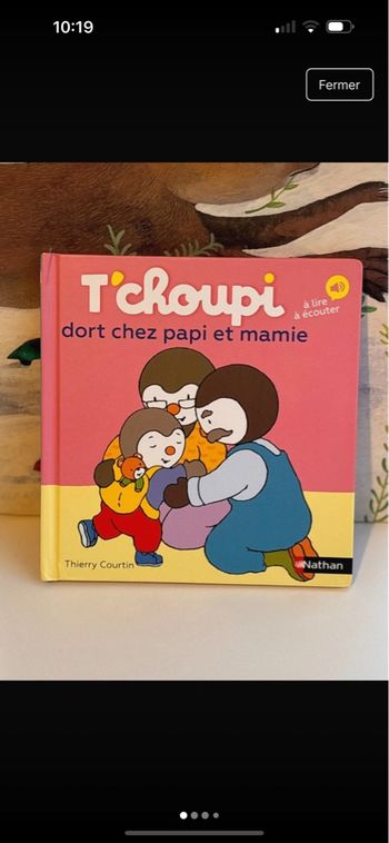 Livre tchoupi dort chez papy et mamie 