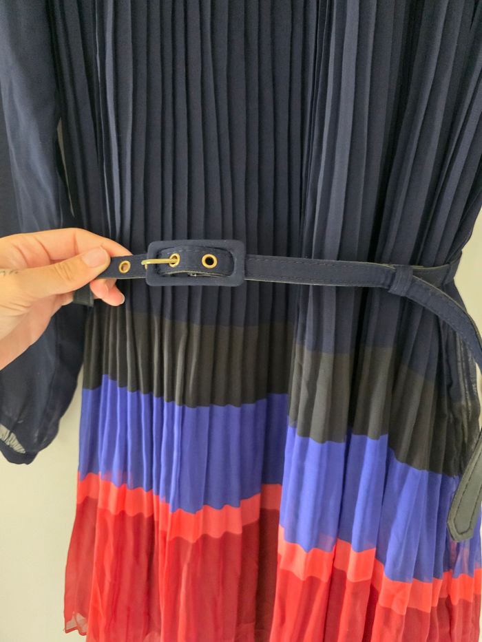 Robe chic plissé manches longues transparente - photo numéro 4