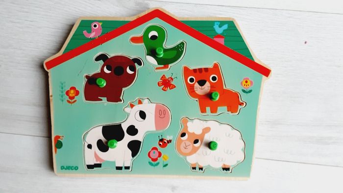 Jeu jouet Puzzle sonore Djeco animaux ouaf woof