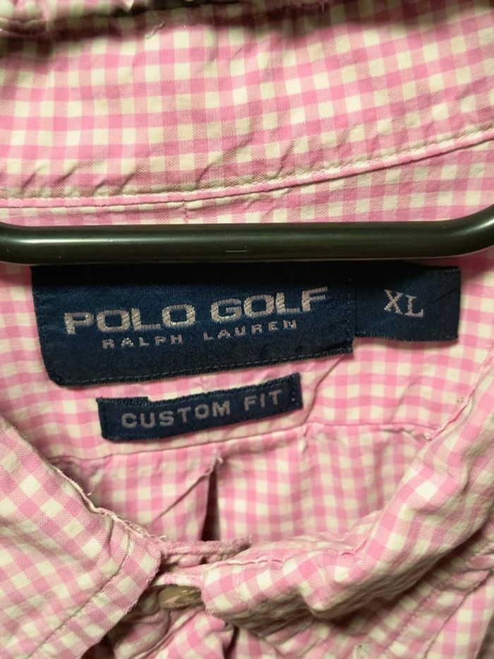 Chemise Polo Golf Ralph Lauren – Carreaux Roses & Blancs – Custom Fit – Vintage Y2K - photo numéro 3