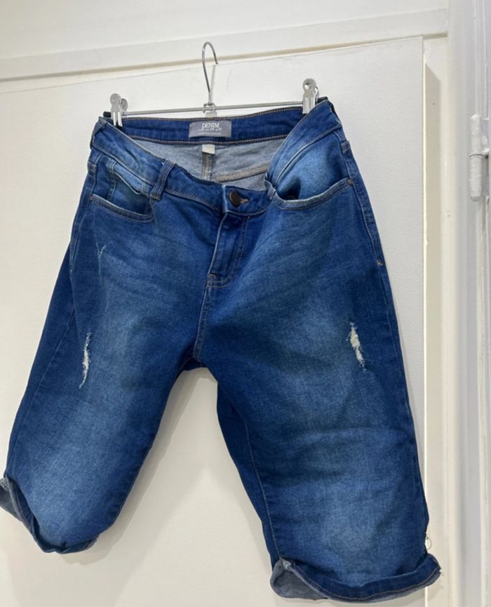 Short en Jean Femme Bleu taille 38 taille M - photo numéro 3