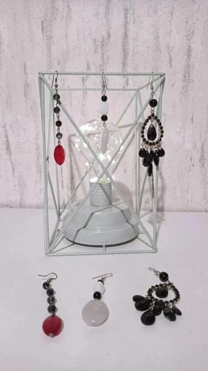 💎 Lot 3 paires de boucles d'oreille fantaisie