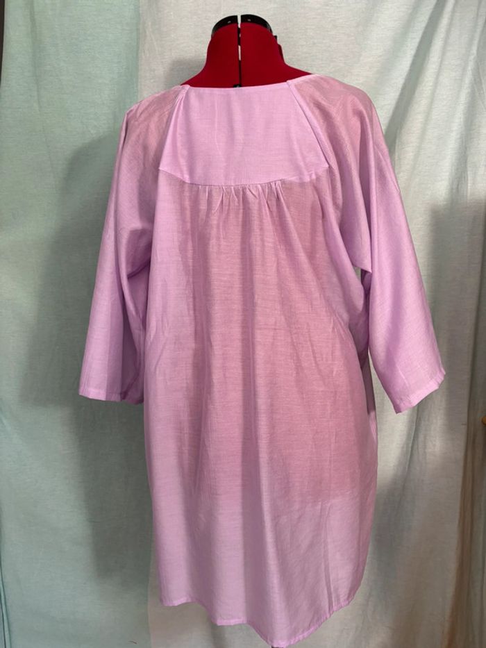 Magnifique robe tunique boheme loose en soie violine neuve S/M - photo numéro 5