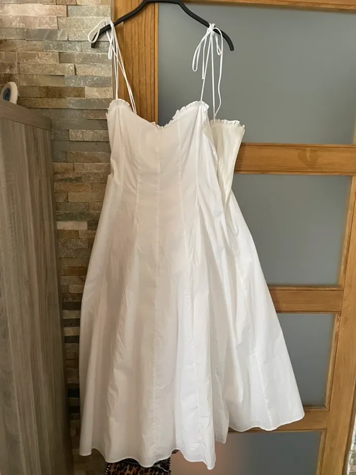 Magnifique, robe blanche en popeline, Zara, taille XL, collection, 2025 - photo numéro 6
