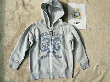 Veste zippée grise 4 ans (n°12)