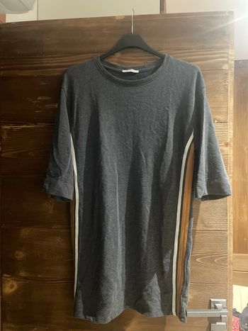 Robe sweat Zara manche 3/4 grise