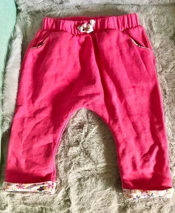 Pantalon molletonné rose (6mois) sergent major