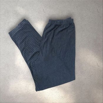 Pantalon taille élastique confortable à rayures verticales L