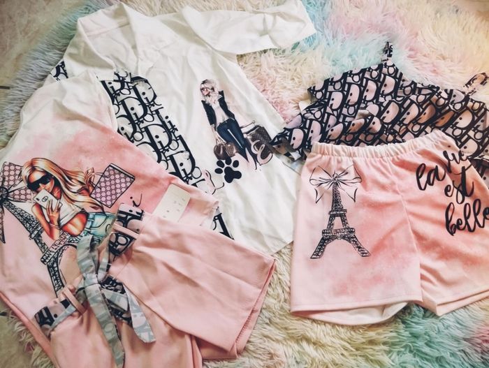 Lot 6 ans mode chemise short top crop top printemps