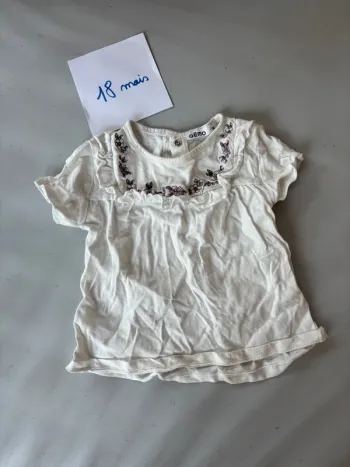 T-shirt Blanc fleurie Gemo