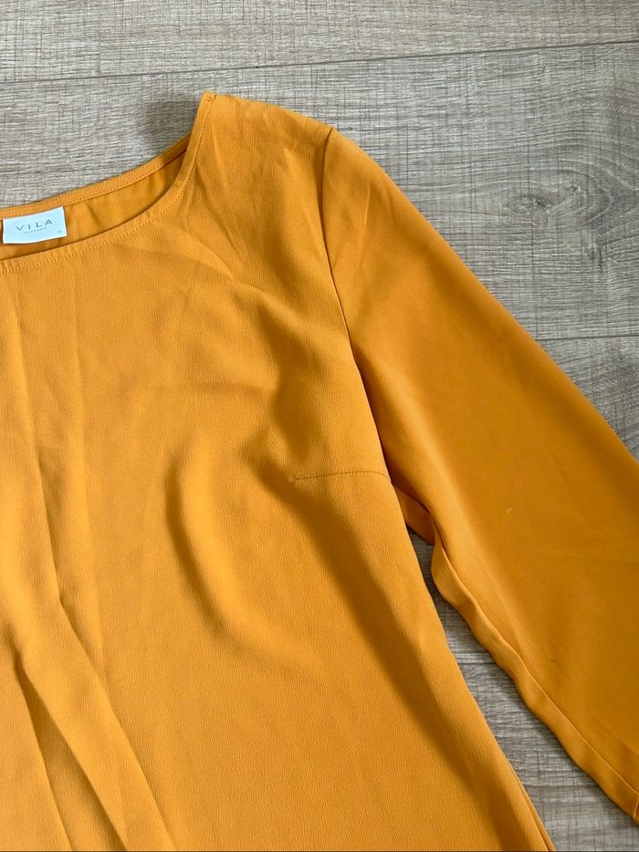 Robe jaune avec manches 3/4 Vila taille 36 TBE - photo numéro 9