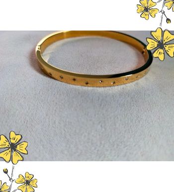 Bracelet doré 18K – Acier inoxydable & zircon – Style simple