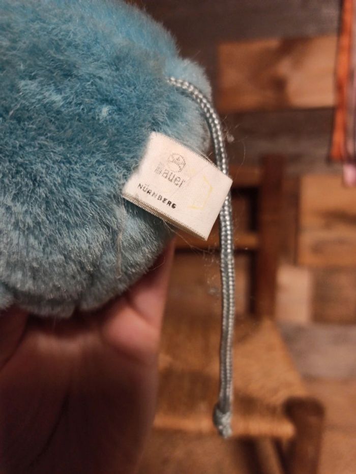 peluche souris bleue bauer tbe vintage - photo numéro 4