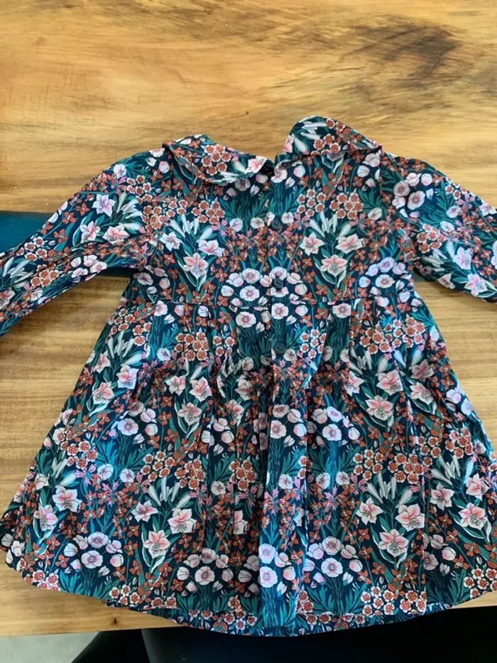Robe fleuris Jacadi manches longues taille 12 mois - photo numéro 5