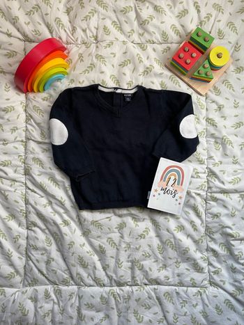 pull léger col V marine 12 mois kiabi