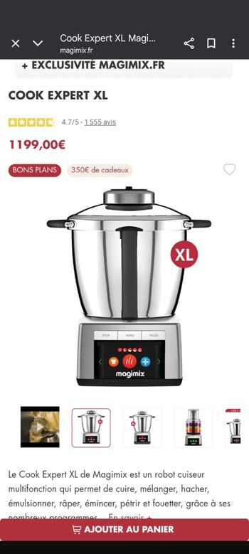 Robot cuiseur multifonction cook expert XL