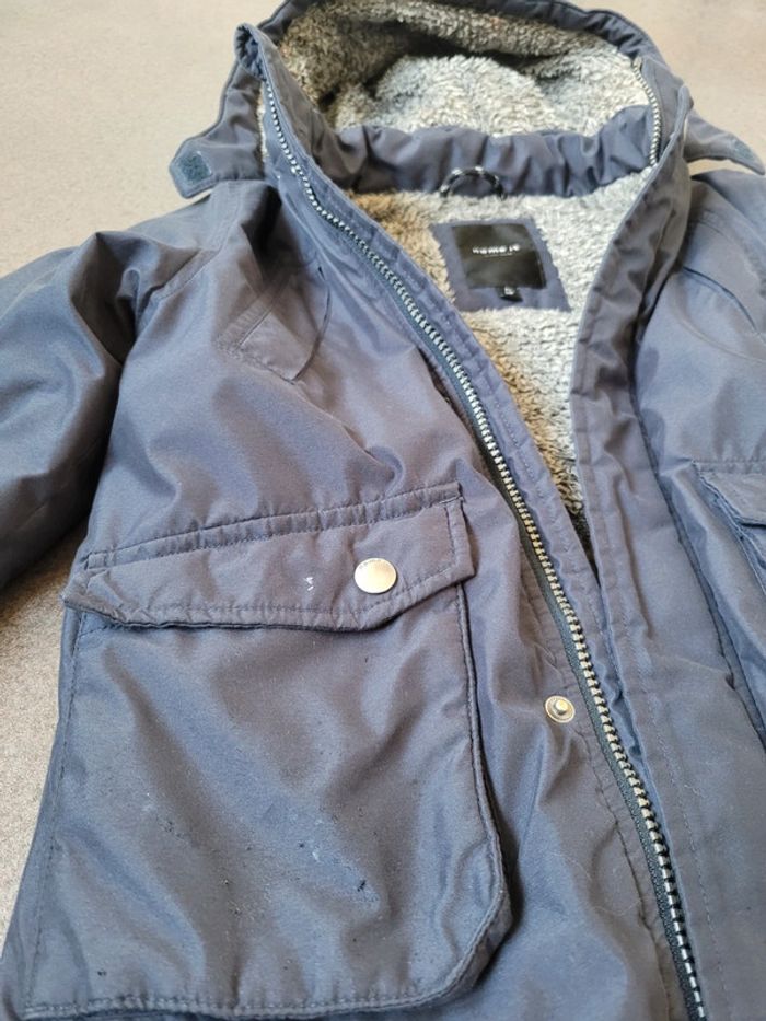 Manteau chaud hiver capuche clips zio bouton bleu name it 6 ans - photo numéro 3