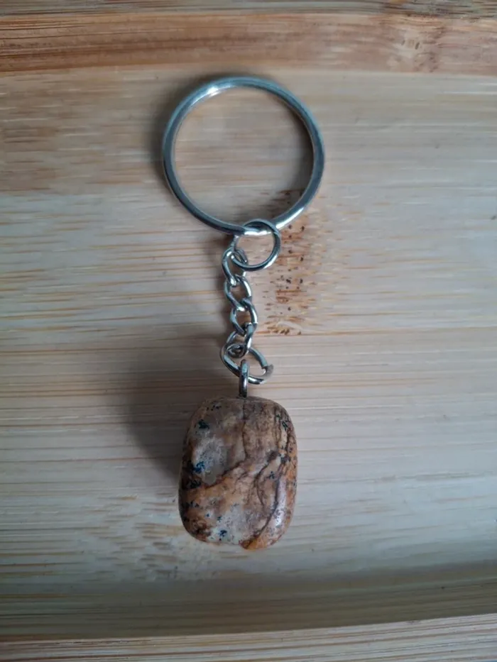 Lot de 2 Porte-clés en Jaspe Paysage - Idée Cadeau Unique ! - photo numéro 3