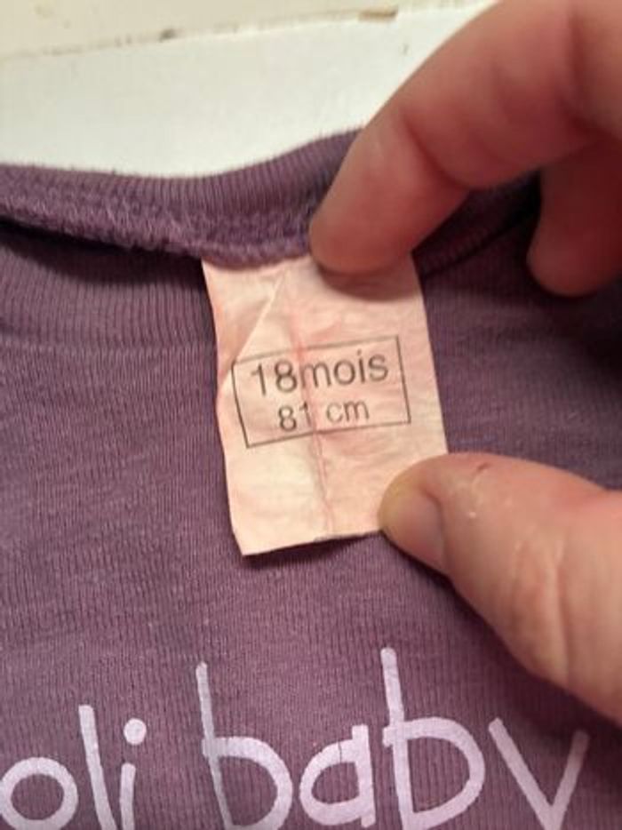 Haut manches longues 18 mois — joli coloris prune - photo numéro 3
