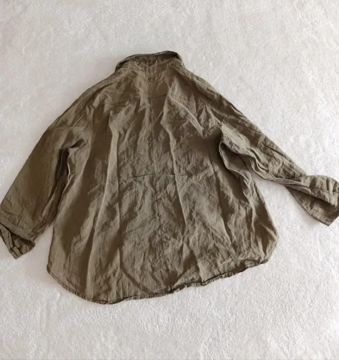 Chemise légère oversize Please L vert kaki 100% lyocell décontractée - photo numéro 10