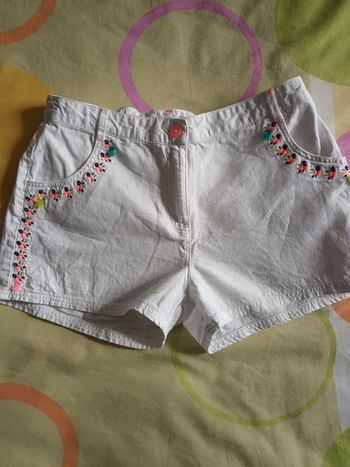 Short fille blanc