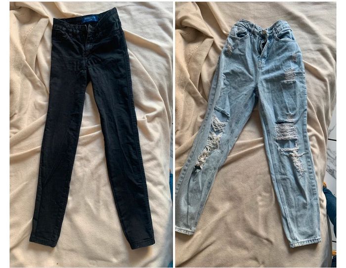 Lot de 2 pantalons jeans taille 34 xs