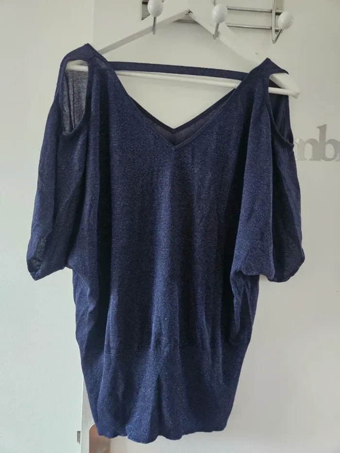 Pull pailleté bleu - photo numéro 2