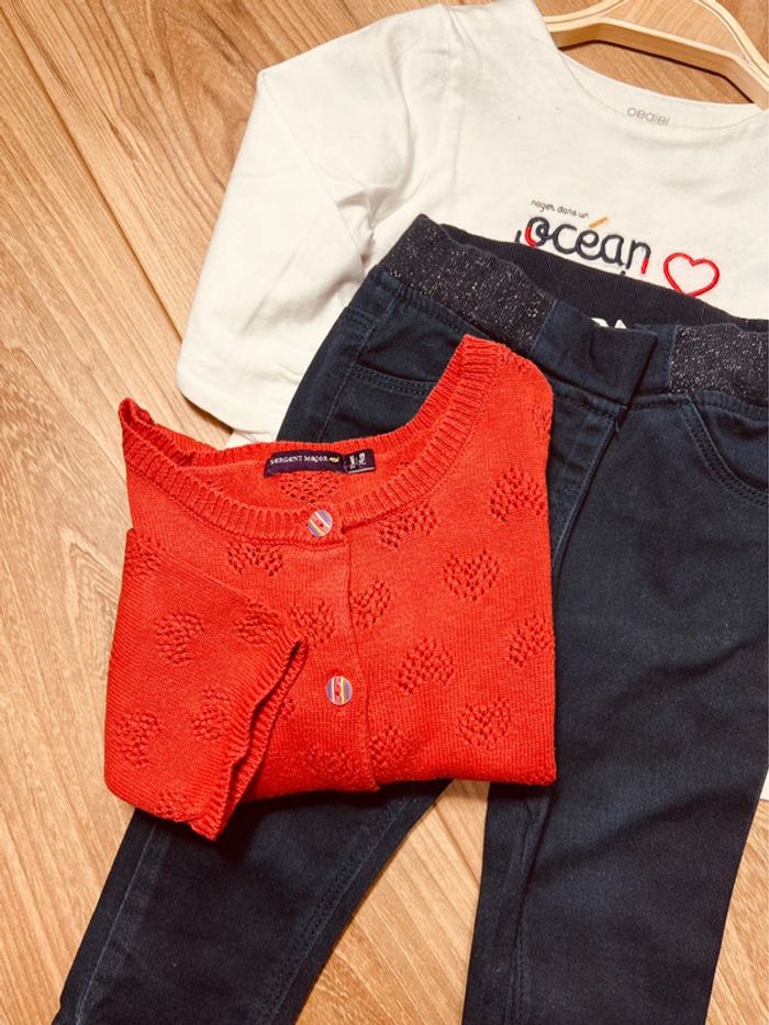 Taille 12 mois tenue 3p fille multimarque blanc rouge bleu marine * océan * 🎀 - photo numéro 4