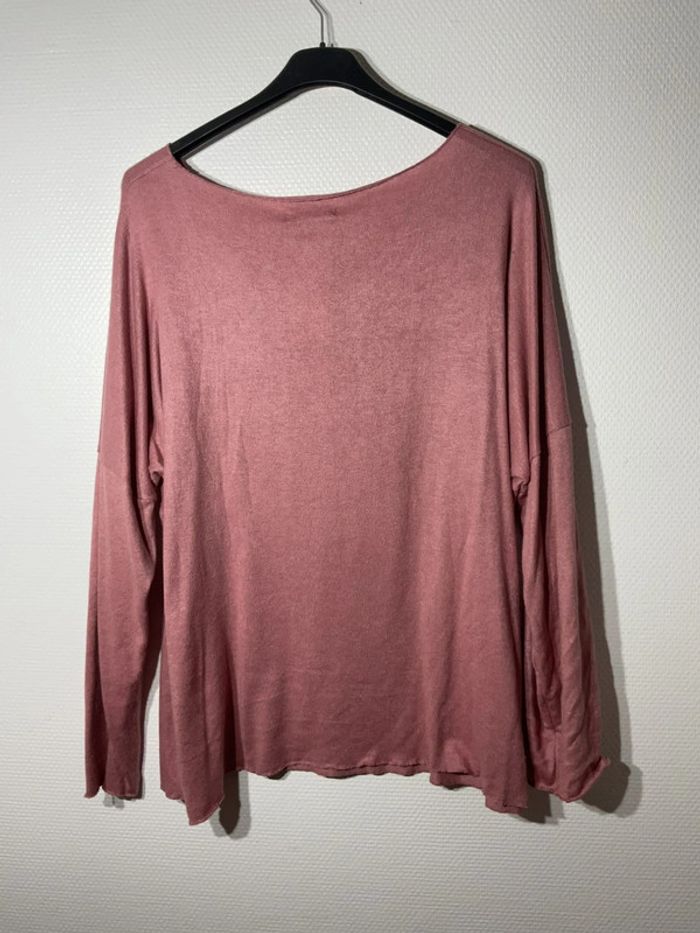 Pull « amour » femme taille unique (40-46)- just me - neuf avec étiquette - photo numéro 3