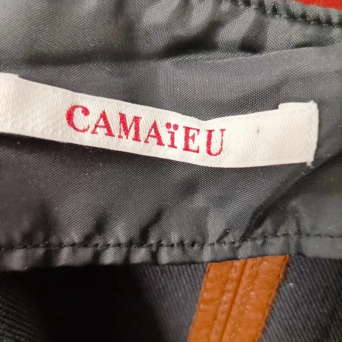 Jupe marron cuir synthétique - camaïeu - taille 42 (A985) - photo numéro 5