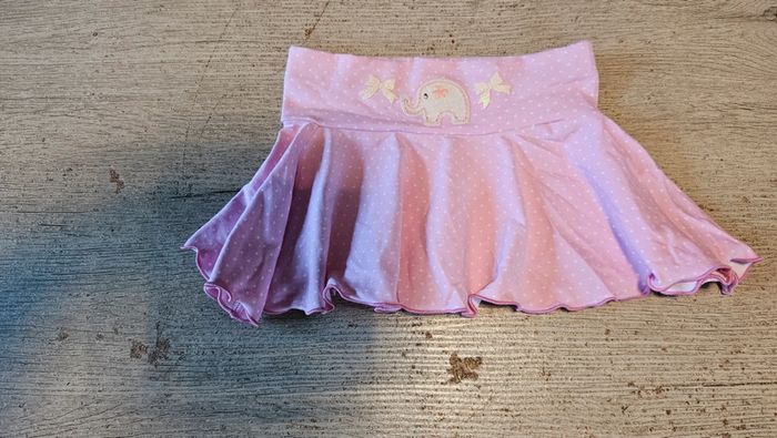 Jupe maillot rose clair avec points blancs, 18 mois/2ans - photo numéro 2