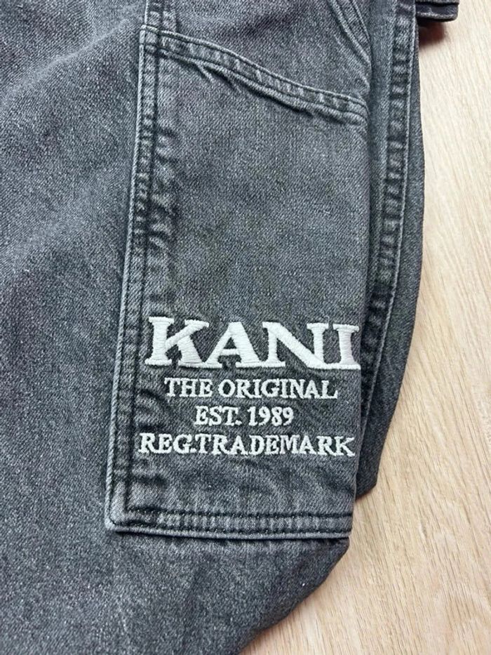 Jean Cargo Karl Kani Noir Vintage Logo Brodé Taille S - photo numéro 3