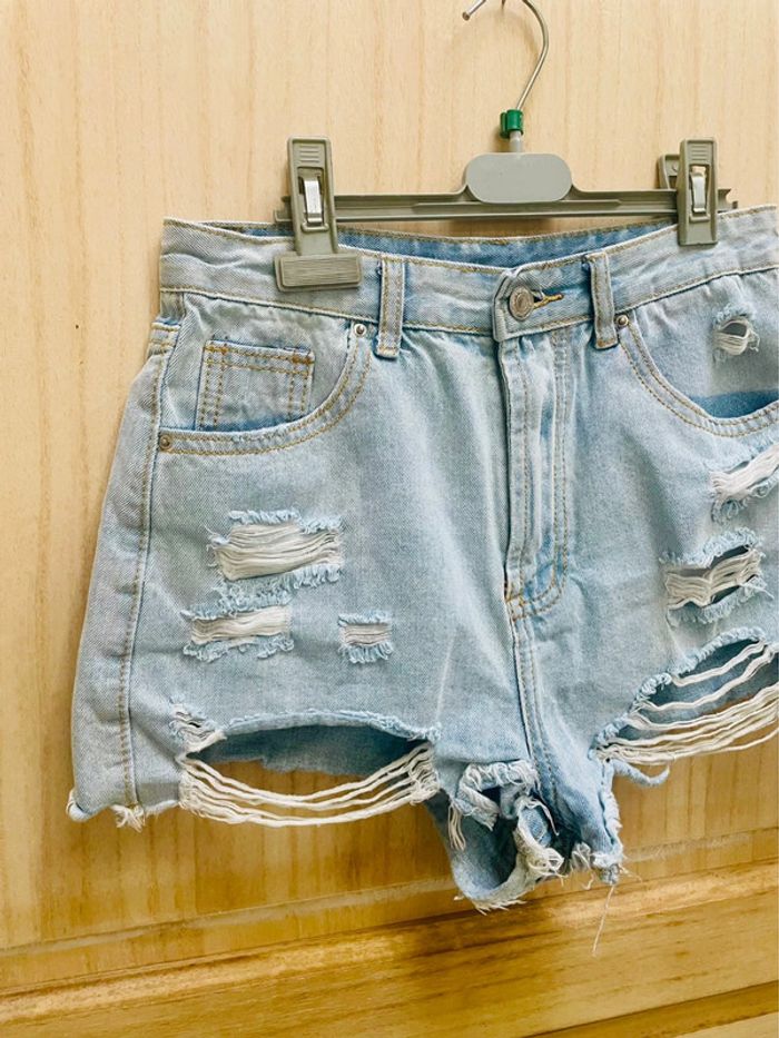 Short en jean déchiré taille haute - Shein - Taille S - photo numéro 3