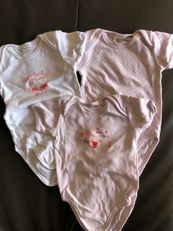 Lot de 3 bodies manches courtes 12 mois