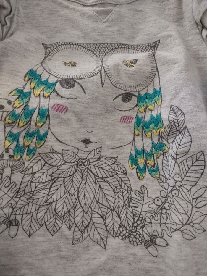 Tee-shirt fille hibou Catimini - photo numéro 2