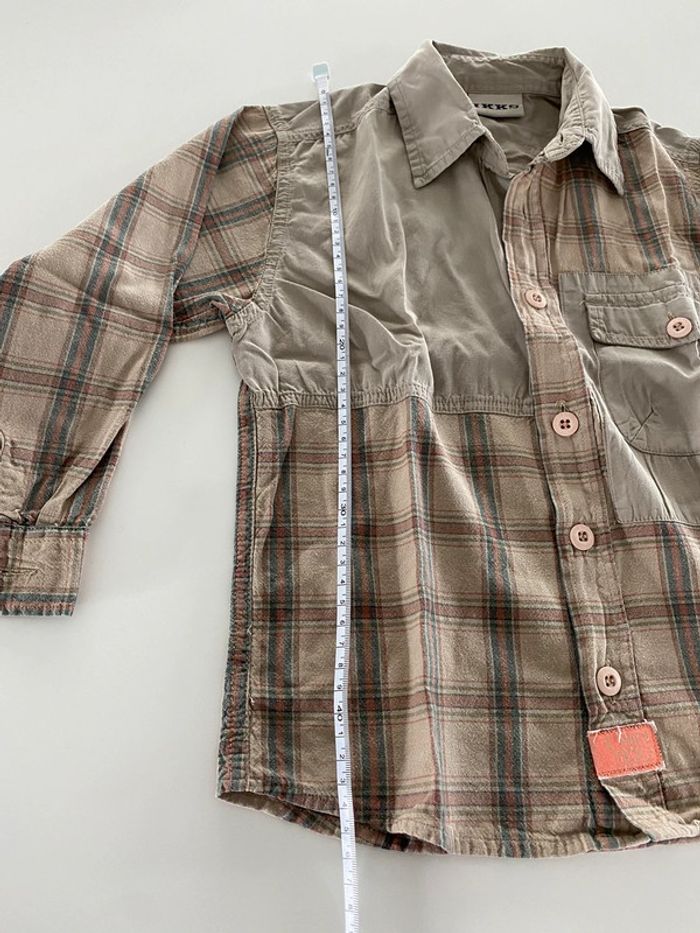 Chemise à carreaux beige ikks 6 ans - photo numéro 4