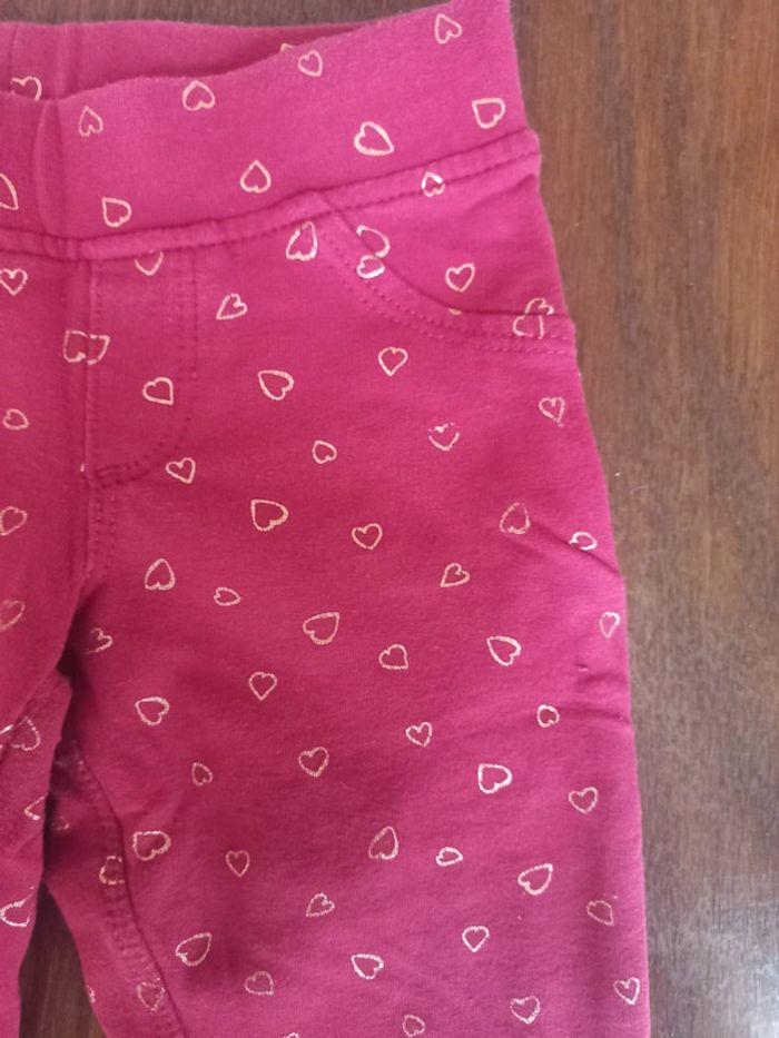 Legging rose fuschia avec cœur dorés in extenso 3ans - photo numéro 3