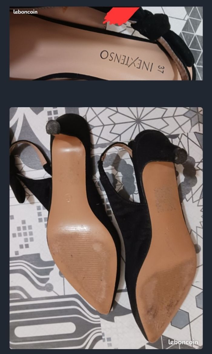 Escarpins à talons ouverts, noeuds sur les côtés extérieurs - photo numéro 2