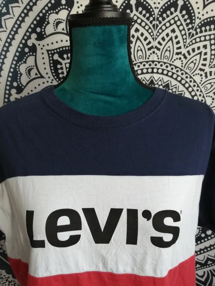 Tee-shirt tricolore bleu blanc rouge avec inscription Levi's / Levi's / (S) - photo numéro 3