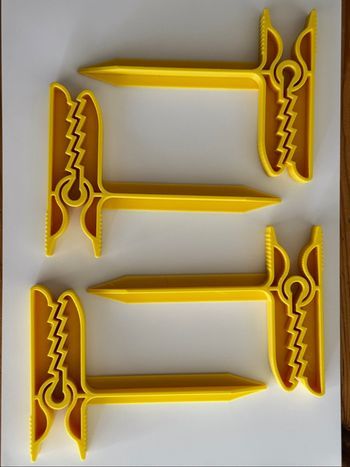 Impression 3D, Lot de 4 Pinces de sable jaunes, pour serviette de plage