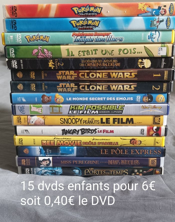 Lot 15 dvds enfant dessins animés et films - photo numéro 1