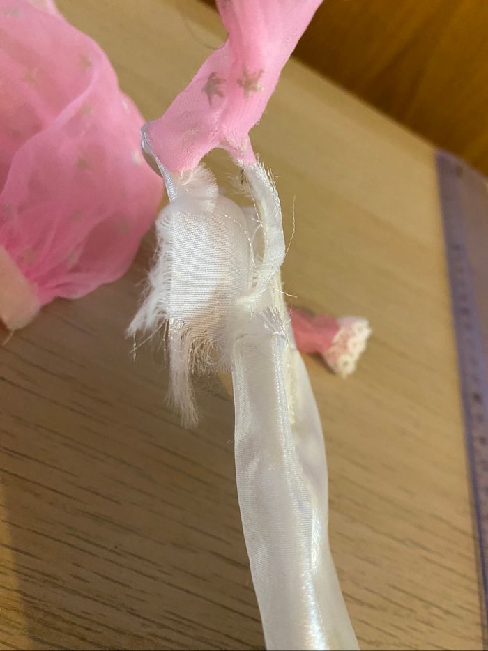 Poupée Lynette vintage parlante damart robe rose étoile - photo numéro 8