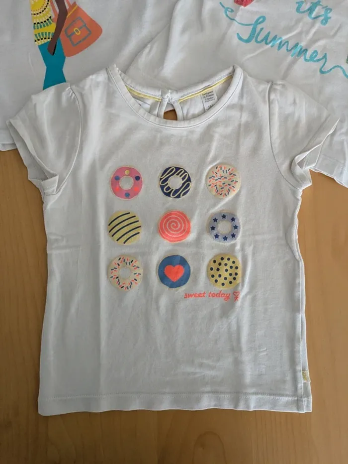 Lot de 3 tee shirts blanc taille 3 ans marque diverses - photo numéro 2