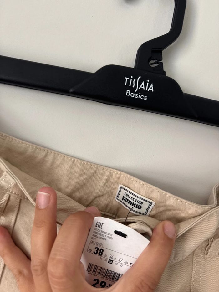 👗 jolie jupe beige effet jeans - pimkie collection - neuf avec étiquette - taille 38 - photo numéro 8