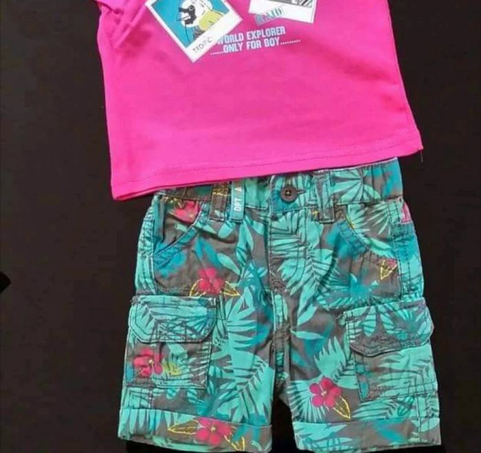 Short garçon tropical 12 mois 1 an