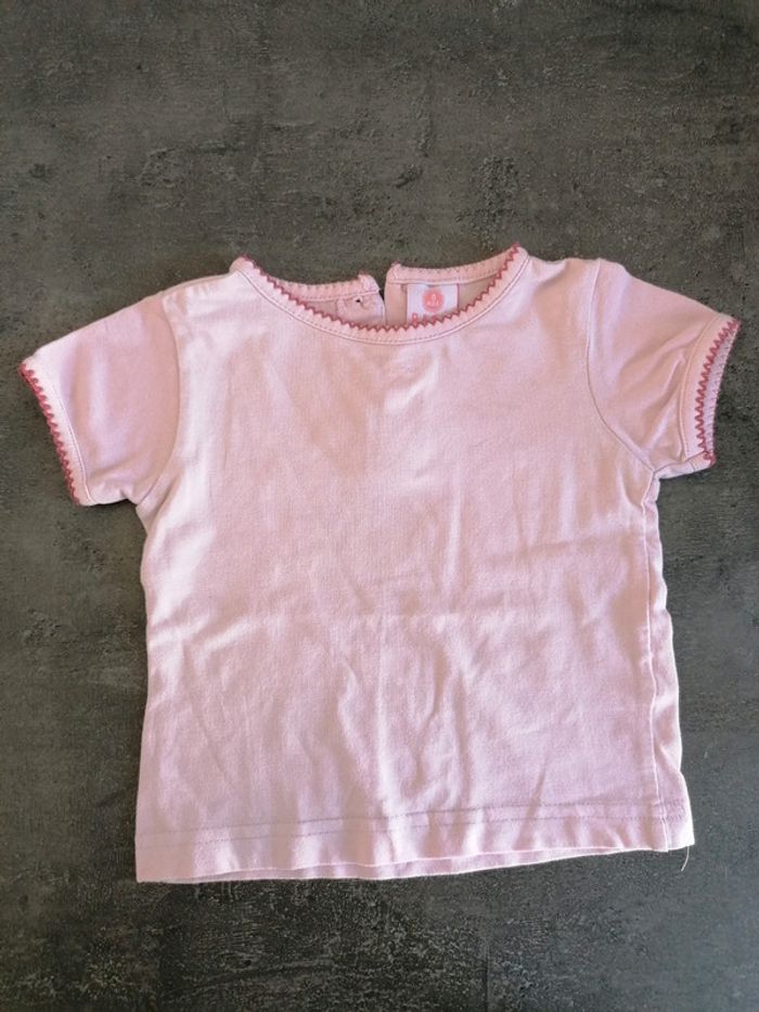 T-shirt rose DPAM 3-6 mois