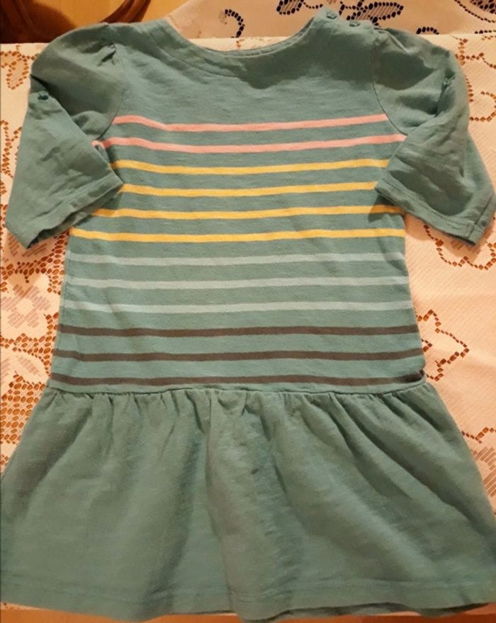 Robe rayé vert/bleu 4 ans Verbaudet